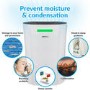 GRADE A1 - electriQ 12L Low Energy Smart App Wi-Fi Alexa Dehumidifier for up to 3 bed house with UV Air Purifier 