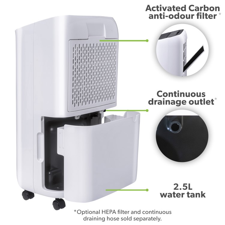 electriQ Essential 12L Quiet Low-Energy Smart Dehumidifier