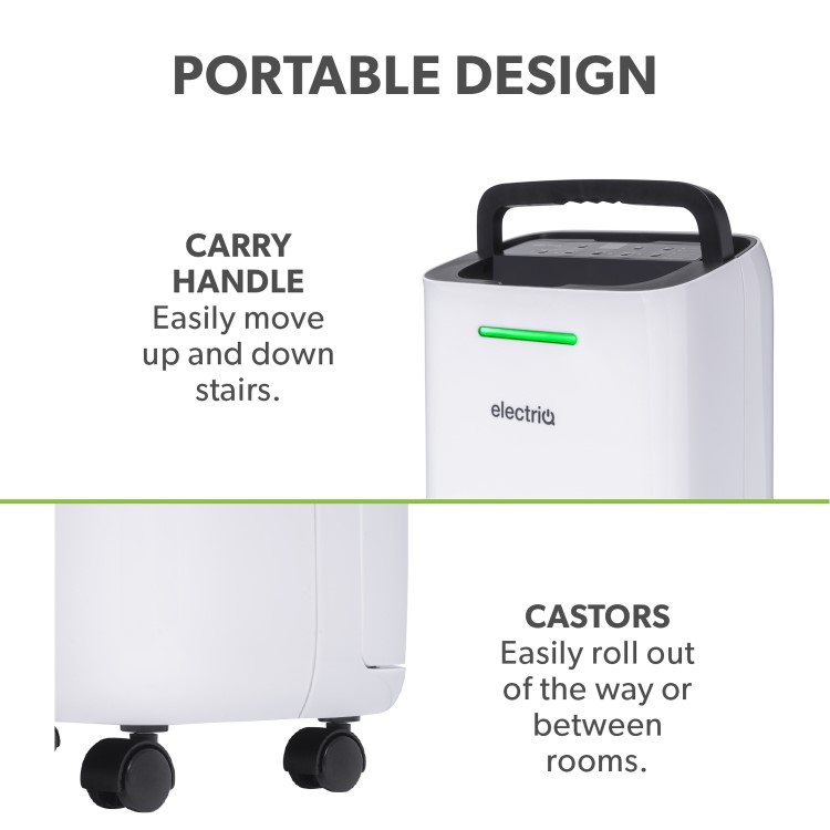 electriQ Essential 12L Quiet Low-Energy Smart Dehumidifier