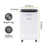 GRADE A1 - electriQ 12 Litre Dehumidifier for 3 bed house with Digital Humidistat and Air Purifier