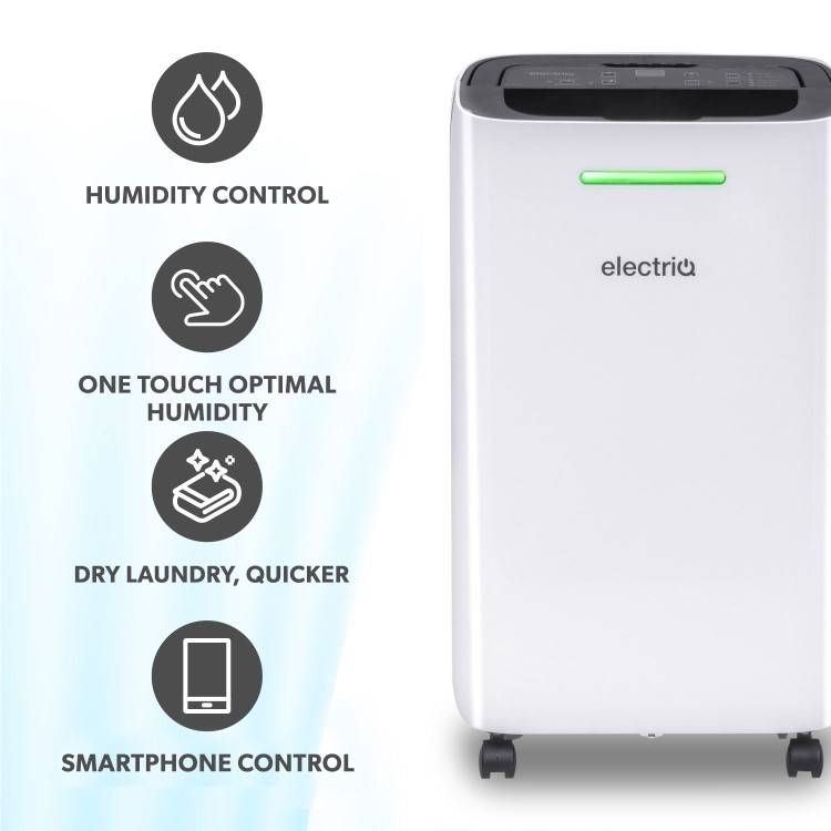 electriQ Essential 12L Quiet Low-Energy Smart Dehumidifier