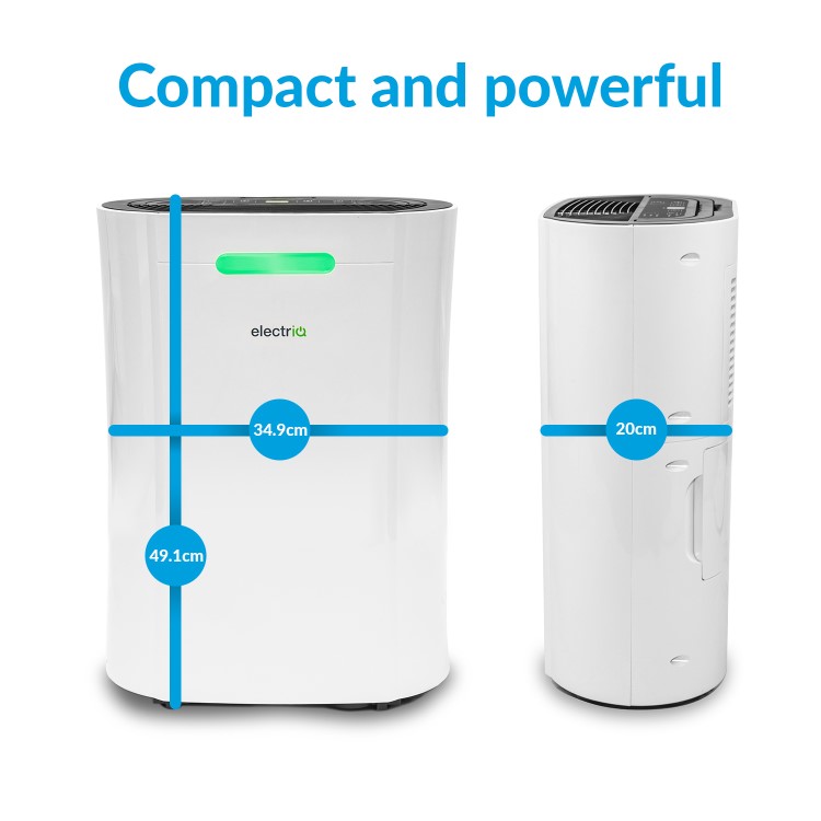 GRADE A1 - electriQ 12 Litre Dehumidifier for 3 bed house with Digital Humidistat and Air Purifier