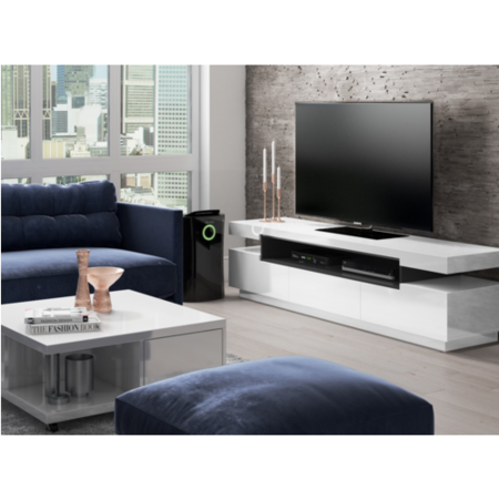 Refurbished electriQ 12 litre Low Energy Premium Black Dehumidifier for up to 3 bed house with Digital Humidistat and UV Plasma Air Purifier