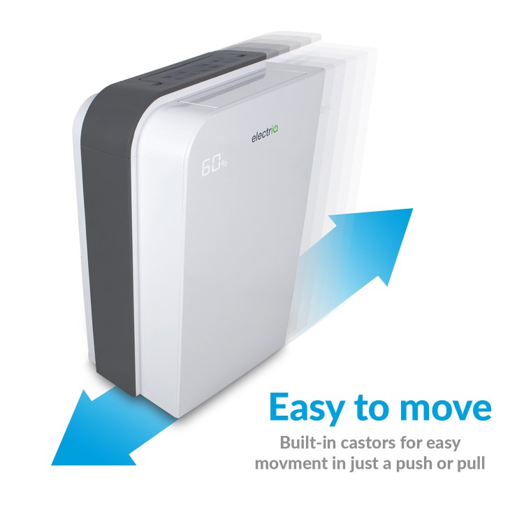 Refurbished electriQ 25 litre Low Energy WIFI Smart Dehumidifier with True HEPA and UV Air Purifier