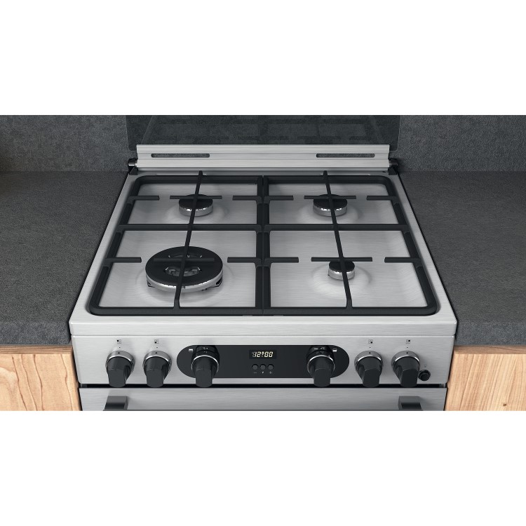 Refurbished Hotpoint Cannon CD67G0CCX 60cm Double Oven Gas Cooker Stainless Steel