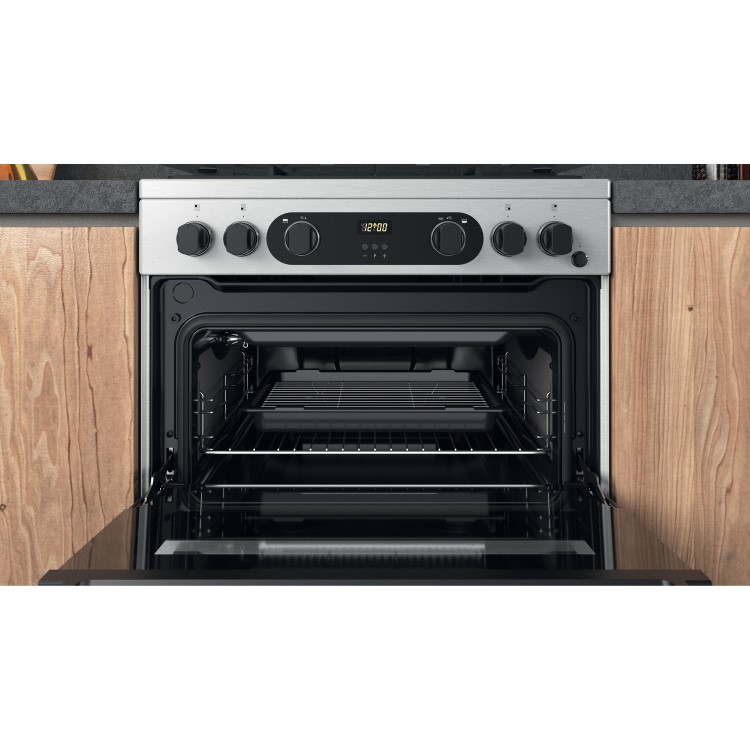 Refurbished Hotpoint Cannon CD67G0CCX 60cm Double Oven Gas Cooker Stainless Steel