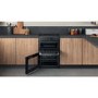 Refurbished Hotpoint Cannon CD67V9H2CA 60cm Double Oven Ceramic Electric Cooker Anthracite