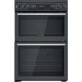 Refurbished Hotpoint Cannon CD67V9H2CA 60cm Double Oven Ceramic Electric Cooker Anthracite