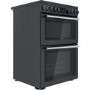 Refurbished Hotpoint Cannon CD67V9H2CA 60cm Double Oven Ceramic Electric Cooker Anthracite