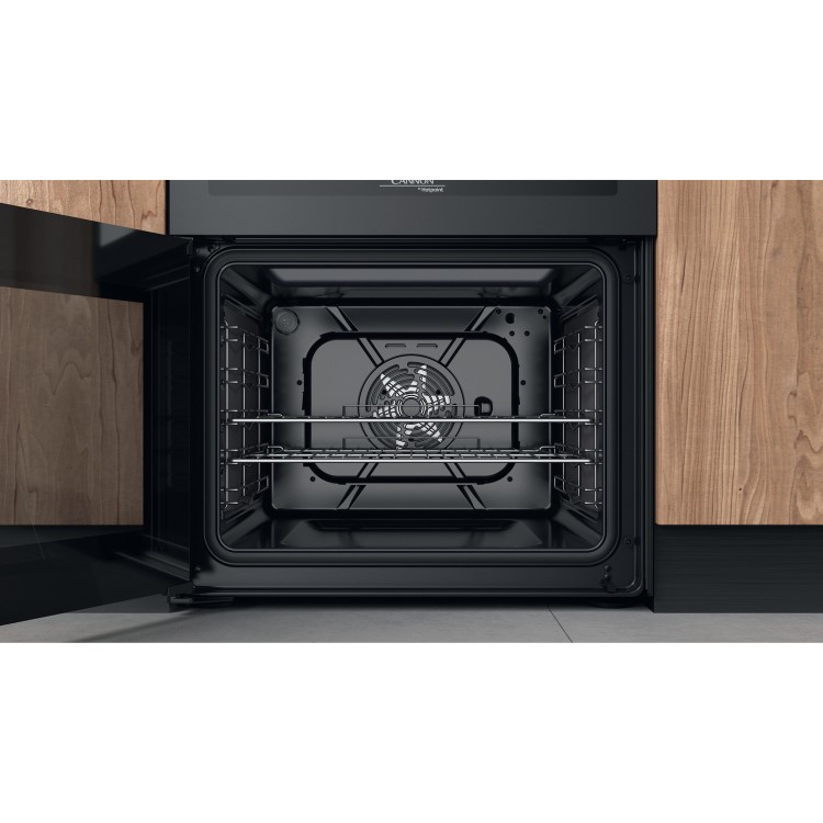 Refurbished Hotpoint Cannon CD67V9H2CA 60cm Double Oven Ceramic Electric Cooker Anthracite