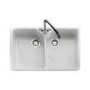 Double Bowl White Ceramic Kitchen Sink - Rangemaster