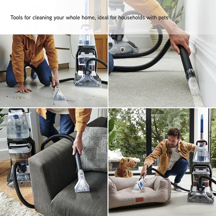 Vax Rapid Power 2 Reach Carpet Cleaner - Grey White & Blue