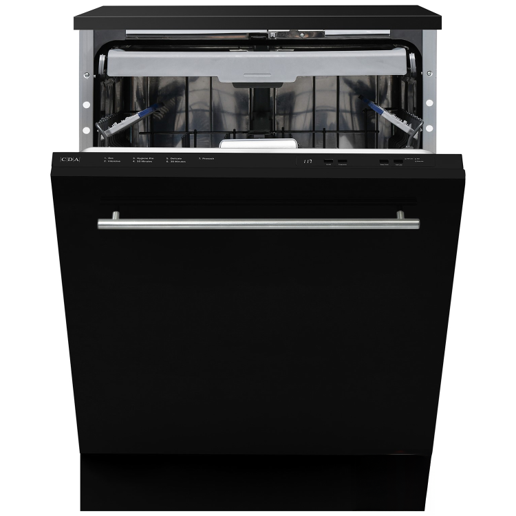 CDA Integrated Dishwasher - AquaZone technology, Black control panel