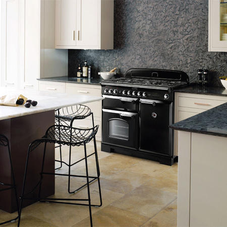 Rangemaster CDL100DFFBLC Classic Deluxe 100cm Dual Fuel Range Cooker - Black & Chrome