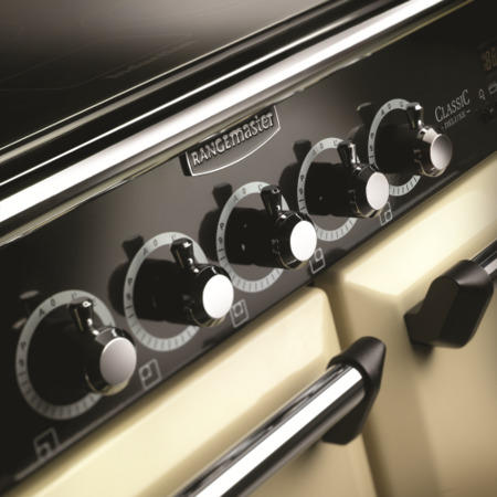 Rangemaster CDL100DFFBLC Classic Deluxe 100cm Dual Fuel Range Cooker - Black & Chrome
