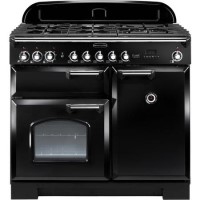Rangemaster CDL100DFFBLC Classic Deluxe 100cm Dual Fuel Range Cooker - Black & Chrome