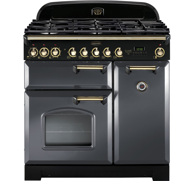 Rangemaster Classic Deluxe 90cm Dual Fuel Range Cooker - Slate Grey