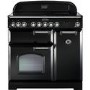 Rangemaster CDL90EIBLC Classic Deluxe 90cm Electric Range Cooker with Induction Hob - Black & Chrome