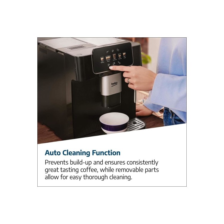 Beko CEG7302B CaffeExperto Bean-to-Cup Coffee Machine – Black Milk Frother & Touch Display