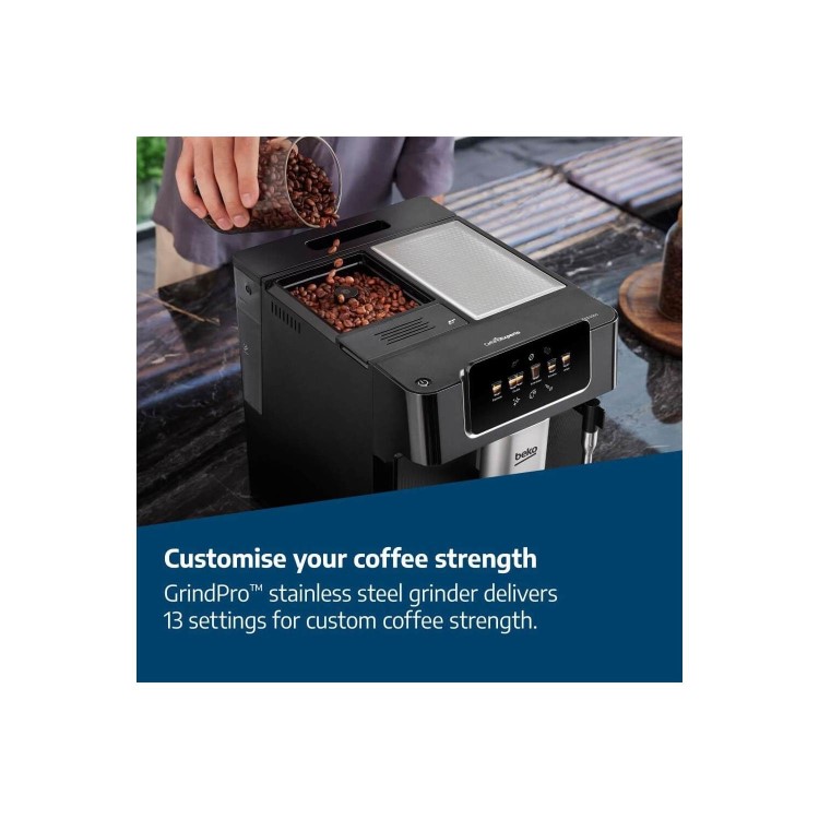 Beko CEG7302B CaffeExperto Bean-to-Cup Coffee Machine – Black Milk Frother & Touch Display