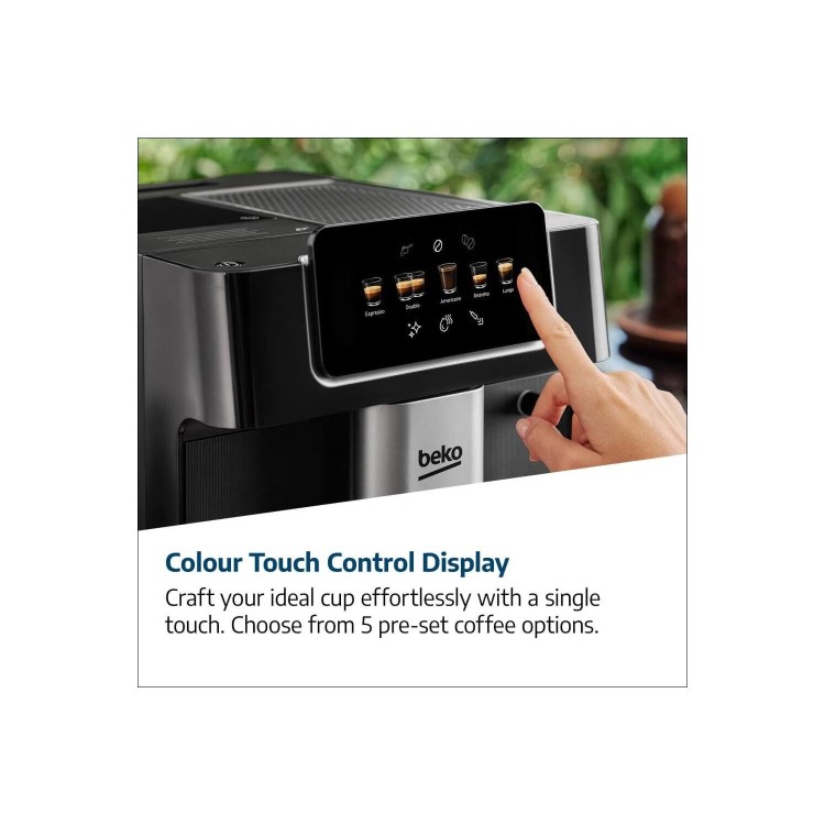 Beko CEG7302B CaffeExperto Bean-to-Cup Coffee Machine – Black Milk Frother & Touch Display