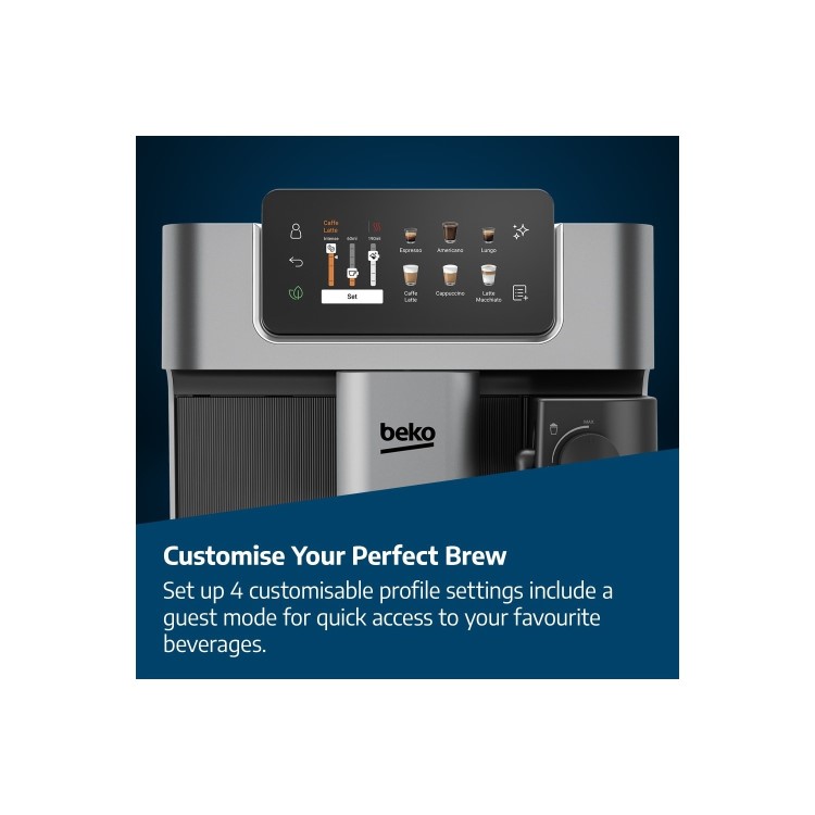 Beko CEG7348X Bean-to-Cup Coffee Machine – Stainless Steel Milk Frother & Touch Display