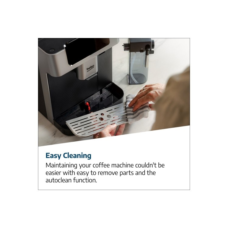 Beko CEG7348X Bean-to-Cup Coffee Machine – Stainless Steel Milk Frother & Touch Display