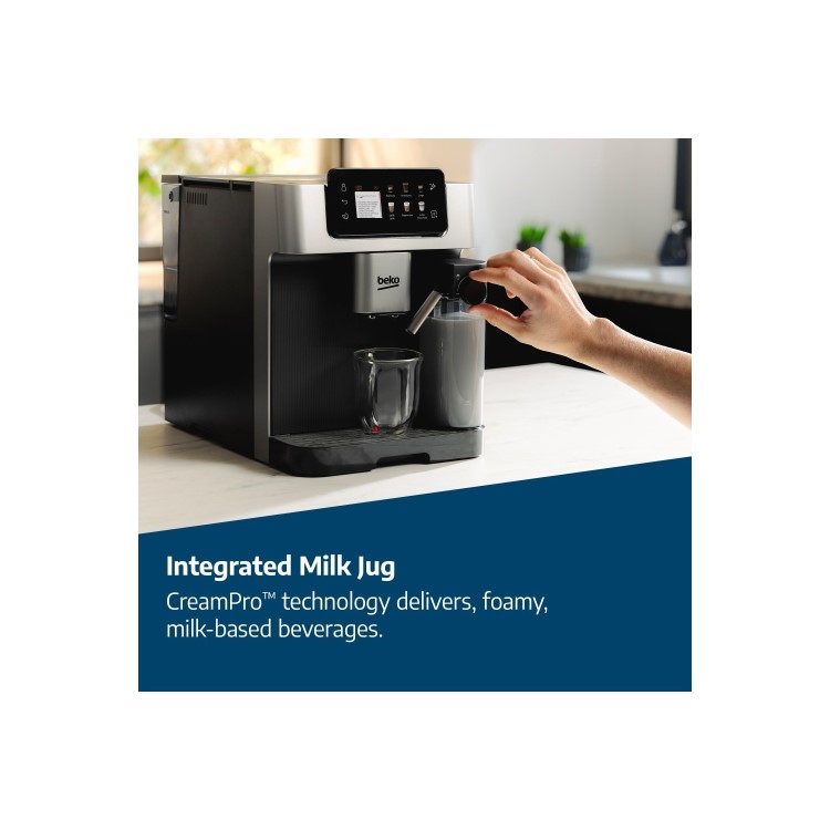 Beko CEG7348X Bean-to-Cup Coffee Machine – Stainless Steel Milk Frother & Touch Display