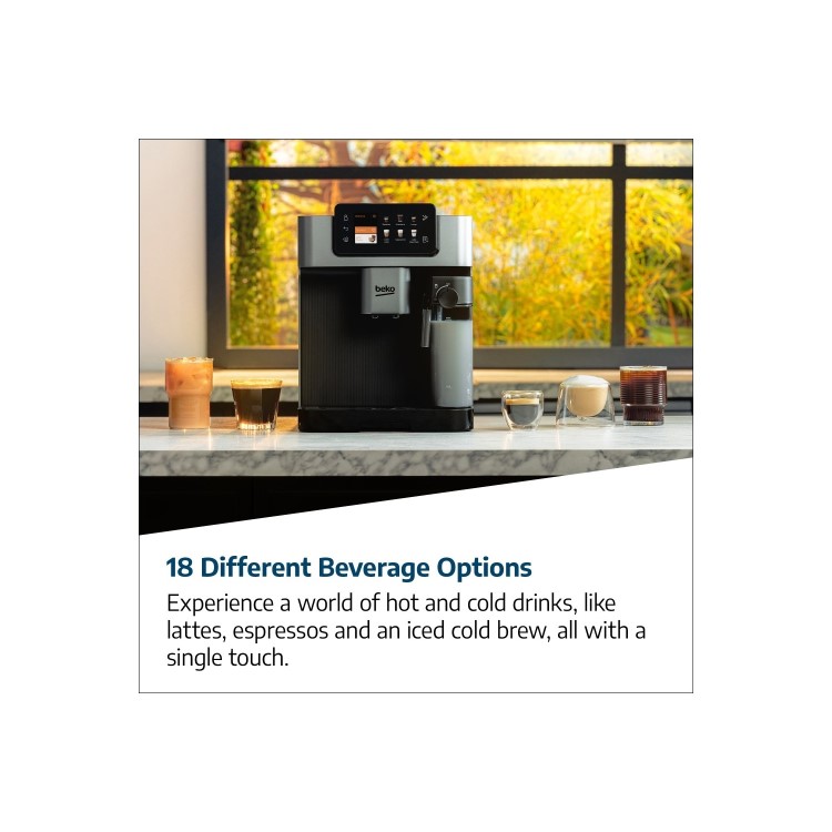 Beko CEG7348X Bean-to-Cup Coffee Machine – Stainless Steel Milk Frother & Touch Display