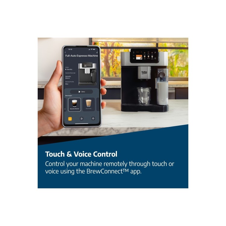 Beko CEG7348X Bean-to-Cup Coffee Machine – Stainless Steel Milk Frother & Touch Display