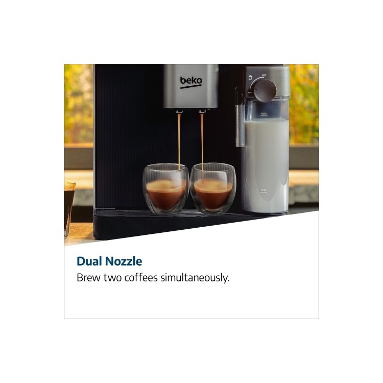 Beko CEG7348X Bean-to-Cup Coffee Machine – Stainless Steel Milk Frother & Touch Display