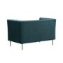 Teal Fabric Chesterfield Loveseat - Celeste