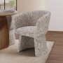 Curved Tub Swivel Dining Chair in Multi Coloured Fabric - Cher