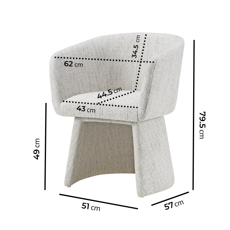 Cream Upholstered Curved Tub Swivel Accent Chair - Cher