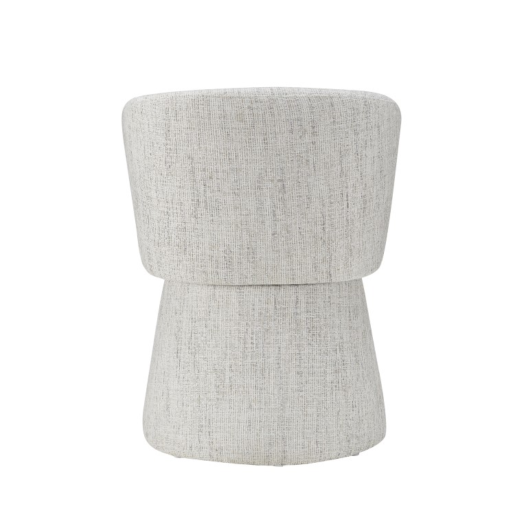 Cream Upholstered Curved Tub Swivel Accent Chair - Cher