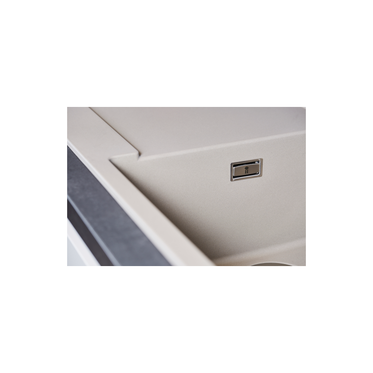 Single Bowl Inset Beige Composite Kitchen Sink with Reversible Drainer - Essence
