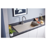 Single Bowl Inset Beige Composite Kitchen Sink with Reversible Drainer - Essence