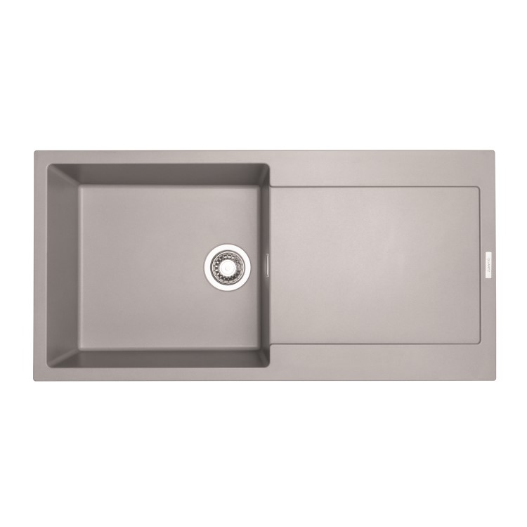 Single Bowl Inset Grey Composite Kitchen Sink with Reversible Drainer - Essence