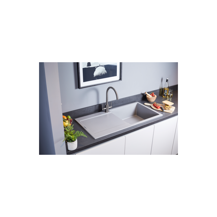 Single Bowl Inset Grey Granite Kitchen Sink 1000mm - Essence