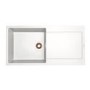 Single Bowl Inset White Granite Kitchen Sink with Reversible Drainer - Essence