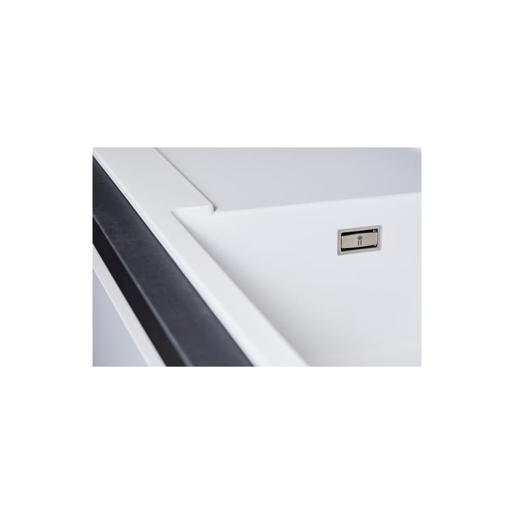 Single Bowl Inset White Granite Kitchen Sink with Reversible Drainer - Essence