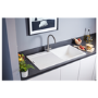 Single Bowl Inset White Granite Kitchen Sink with Reversible Drainer - Essence