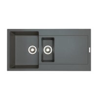 1.5 Bowl Inset Black Granite Kitchen Sink with Reversible Drainer - Essence 1.5 Bowl Inset Black Granite Kitchen Sink with Reversible Drainer - Essence