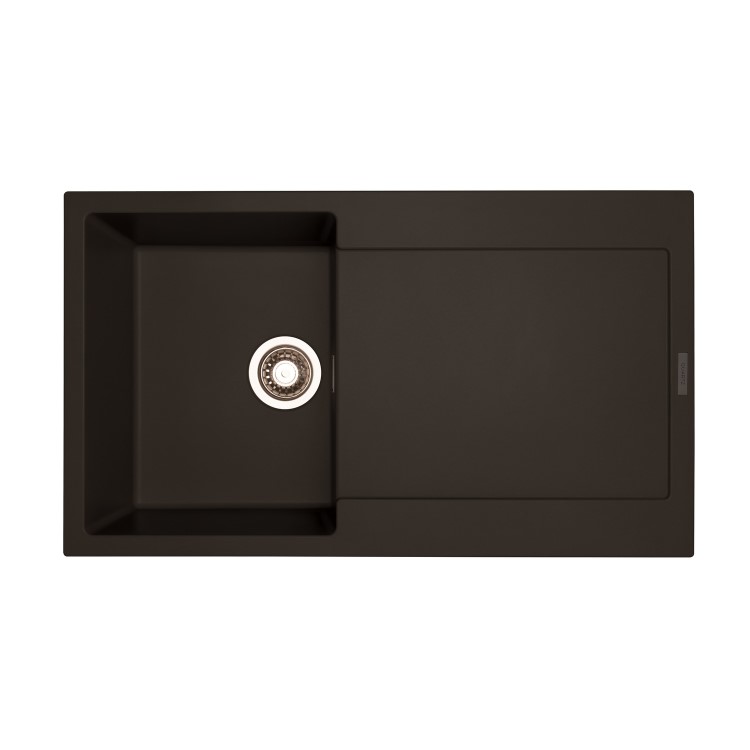 1 Bowl Inset Black Granite Kitchen Sink with Reversible Drainer - Essence Amelia