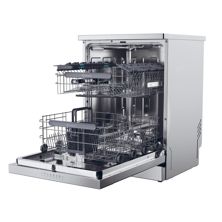 Refurbished Candy Rapido CF5C7F0X 15 Place Freestanding Dishwasher Stainless Steel