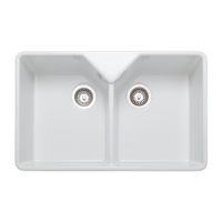 Rangemaster Belfast Double Bowl White Ceramic Kitchen Sink