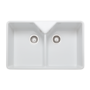 Rangemaster Belfast Double Bowl White Ceramic Kitchen Sink