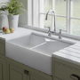 Rangemaster Belfast Double Bowl White Ceramic Kitchen Sink