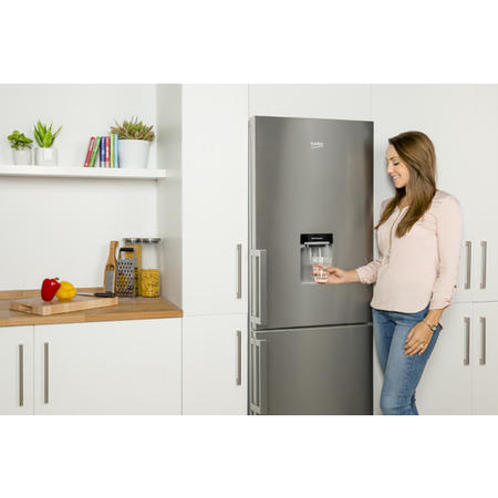 Refurbished Beko CFP1675DX Freestanding 303 Litre 60/40 Fridge Freezer Stainless Steel