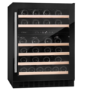 CDA 46 Bottle Capacity Dual Zone 60cm Freestanding Under Counter Wine Cooler - Black Glass